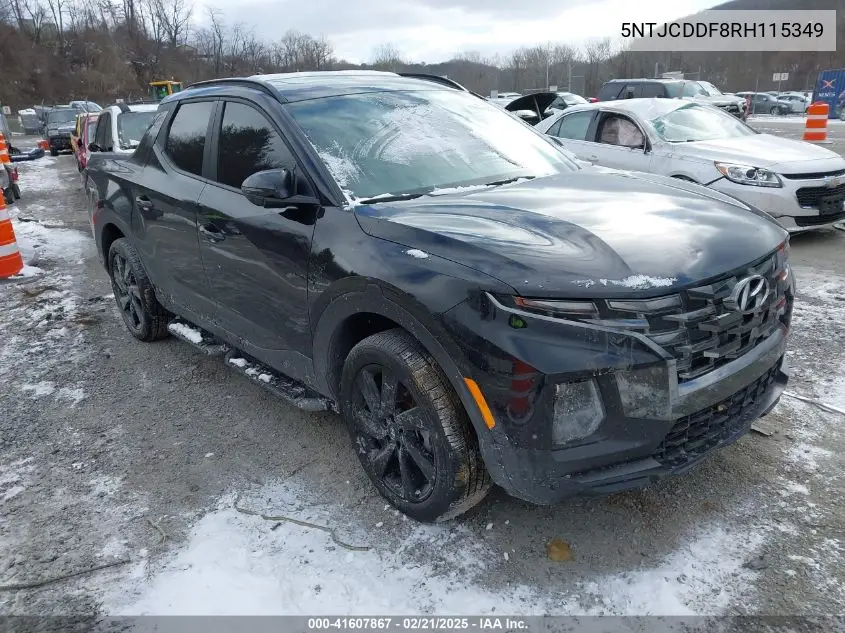 2024 Hyundai Santa Cruz Night VIN: 5NTJCDDF8RH115349 Lot: 41607867