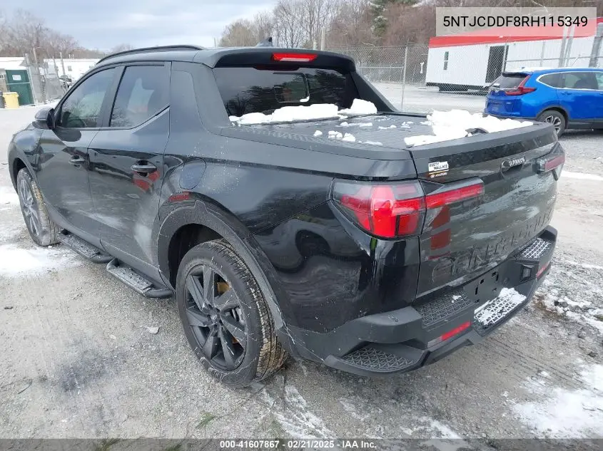 2024 Hyundai Santa Cruz Night VIN: 5NTJCDDF8RH115349 Lot: 41607867