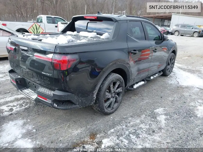 2024 Hyundai Santa Cruz Night VIN: 5NTJCDDF8RH115349 Lot: 41607867