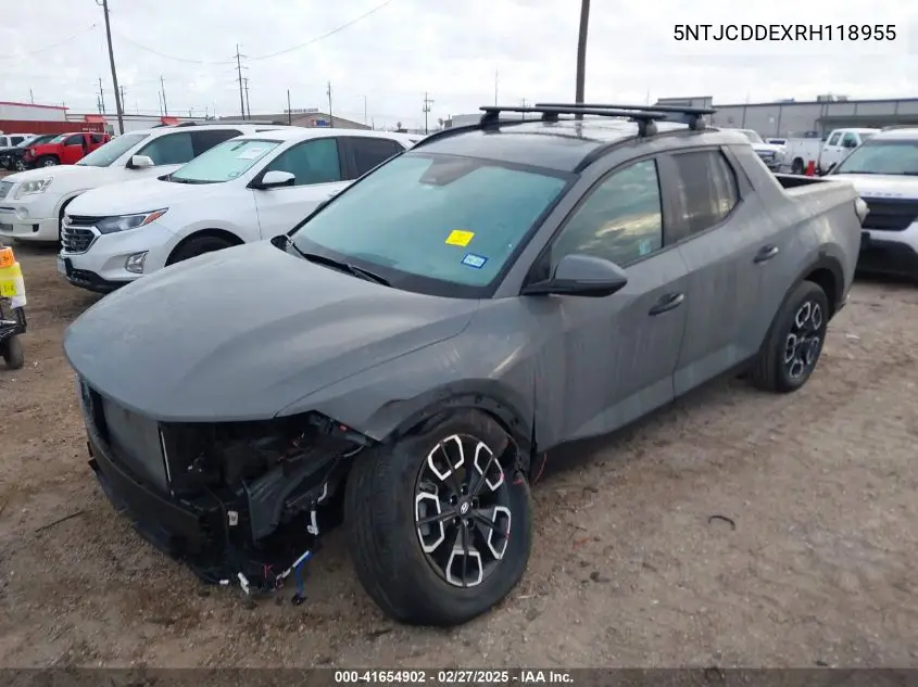 2024 Hyundai Santa Cruz Sel VIN: 5NTJCDDEXRH118955 Lot: 41654902