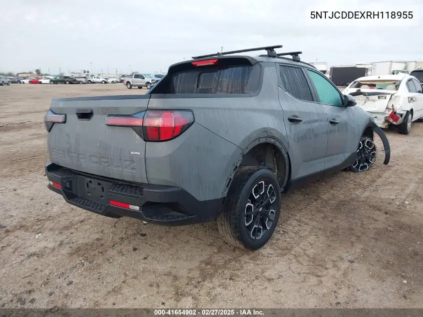 2024 Hyundai Santa Cruz Sel VIN: 5NTJCDDEXRH118955 Lot: 41654902