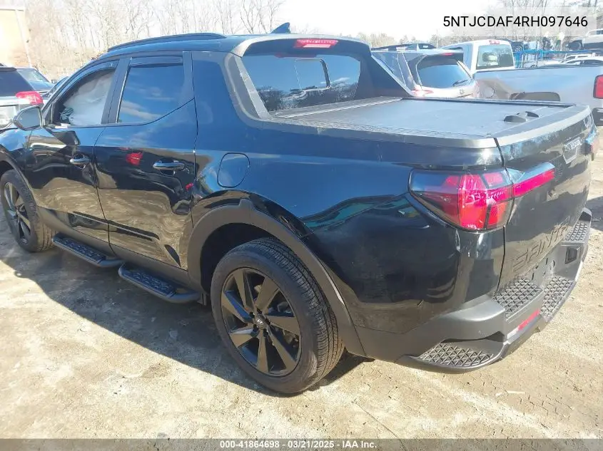 2024 Hyundai Santa Cruz Night VIN: 5NTJCDAF4RH097646 Lot: 41864698