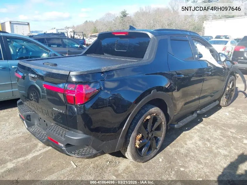 2024 Hyundai Santa Cruz Night VIN: 5NTJCDAF4RH097646 Lot: 41864698