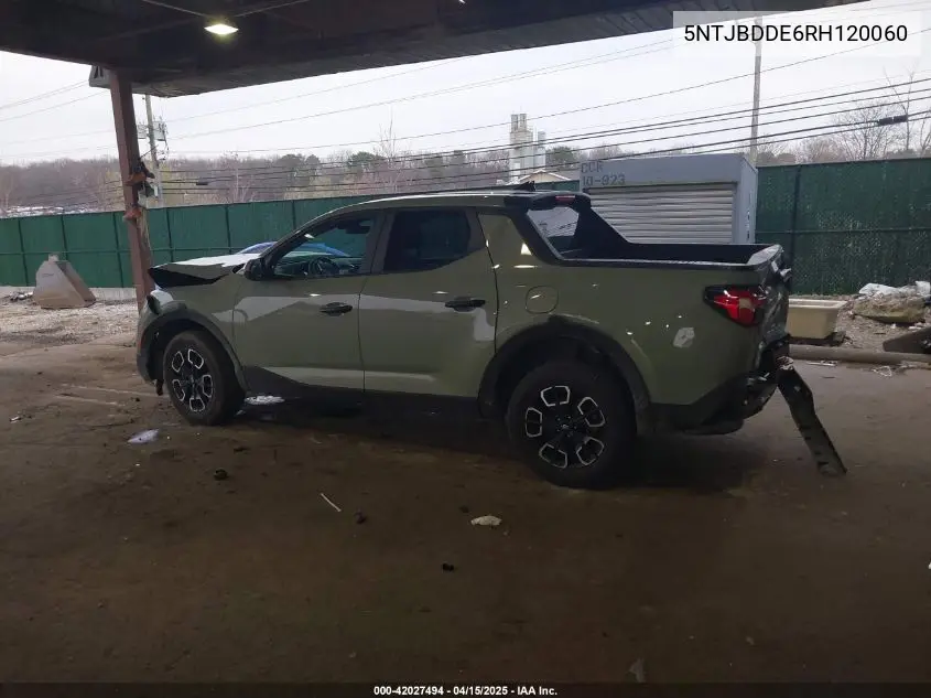 2024 Hyundai Santa Cruz Sel VIN: 5NTJBDDE6RH120060 Lot: 42027494