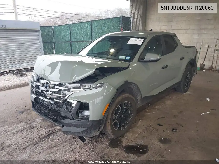 2024 Hyundai Santa Cruz Sel VIN: 5NTJBDDE6RH120060 Lot: 42027494