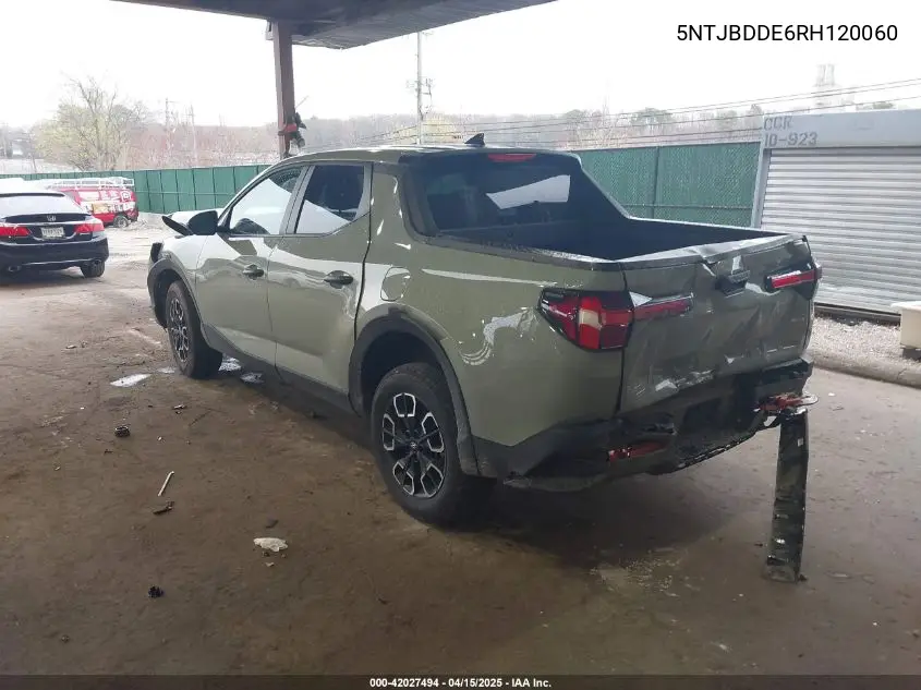 2024 Hyundai Santa Cruz Sel VIN: 5NTJBDDE6RH120060 Lot: 42027494
