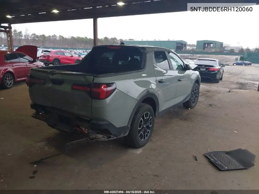 2024 Hyundai Santa Cruz Sel VIN: 5NTJBDDE6RH120060 Lot: 42027494