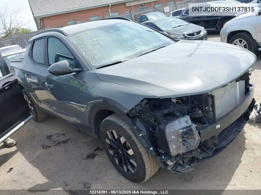 2025 Hyundai Santa Cruz Preferred VIN: 5NTJCDDF3SH137815 Lot: 12314391