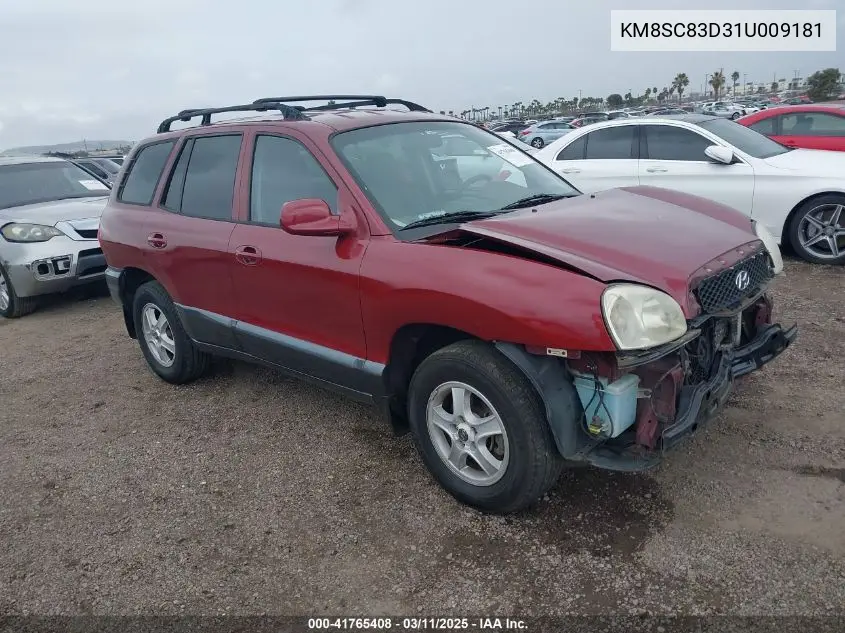 2001 Hyundai Santa Fe 2.7L V6 Gls/2.7L V6 Lx VIN: KM8SC83D31U009181 Lot: 41765408