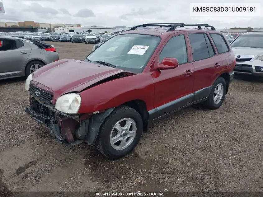 2001 Hyundai Santa Fe 2.7L V6 Gls/2.7L V6 Lx VIN: KM8SC83D31U009181 Lot: 41765408