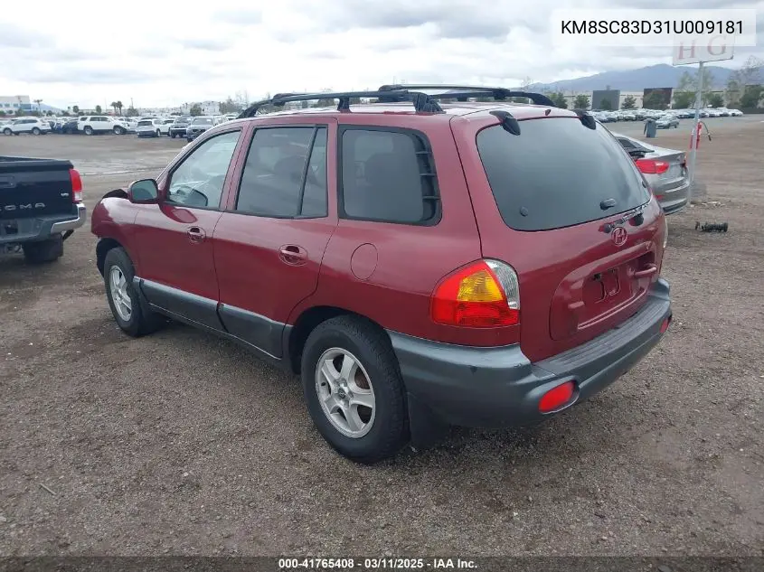 2001 Hyundai Santa Fe 2.7L V6 Gls/2.7L V6 Lx VIN: KM8SC83D31U009181 Lot: 41765408