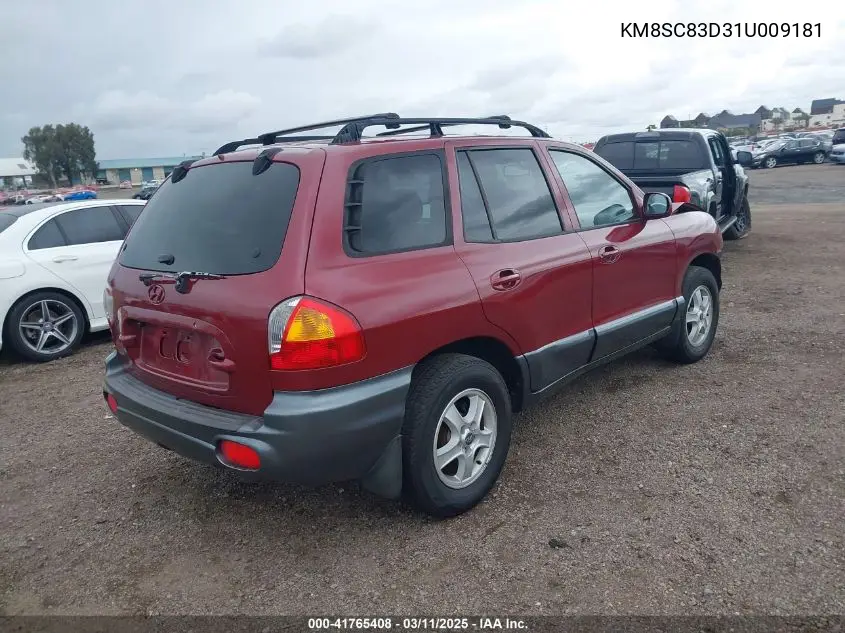2001 Hyundai Santa Fe 2.7L V6 Gls/2.7L V6 Lx VIN: KM8SC83D31U009181 Lot: 41765408