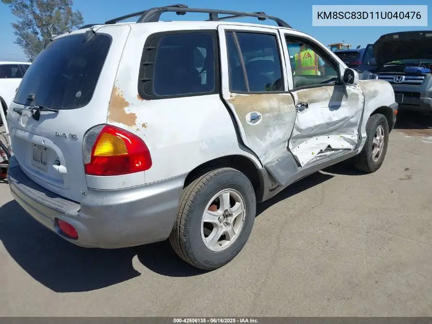 2001 Hyundai Santa Fe 2.7L V6 Gls/2.7L V6 Lx VIN: KM8SC83D11U040476 Lot: 42506135
