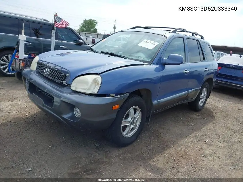 2002 Hyundai Santa Fe Gls/Lx VIN: KM8SC13D52U333340 Lot: 42053763