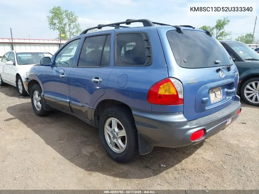 2002 Hyundai Santa Fe Gls/Lx VIN: KM8SC13D52U333340 Lot: 42053763