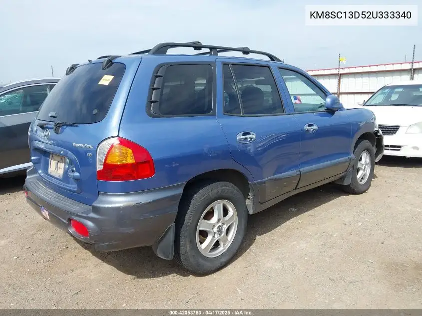 2002 Hyundai Santa Fe Gls/Lx VIN: KM8SC13D52U333340 Lot: 42053763