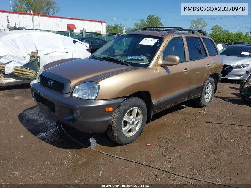2002 Hyundai Santa Fe Gls/Lx VIN: KM8SC73DX2U270948 Lot: 42157089
