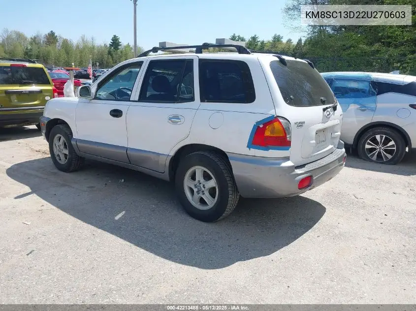 2002 Hyundai Santa Fe Gls/Lx VIN: KM8SC13D22U270603 Lot: 42213488