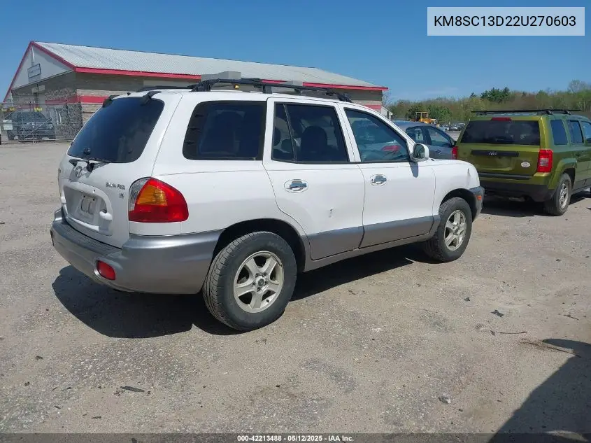 2002 Hyundai Santa Fe Gls/Lx VIN: KM8SC13D22U270603 Lot: 42213488