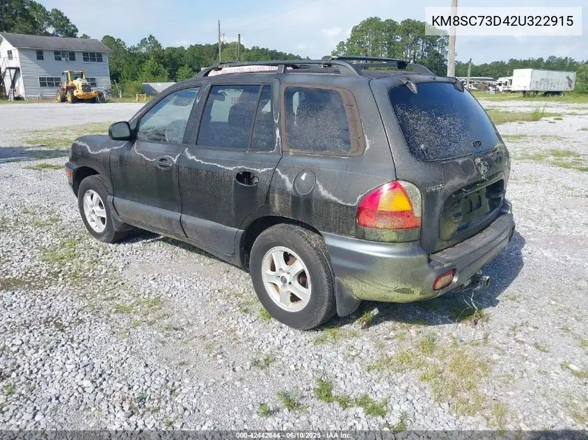2002 Hyundai Santa Fe Gls/Lx VIN: KM8SC73D42U322915 Lot: 42442644