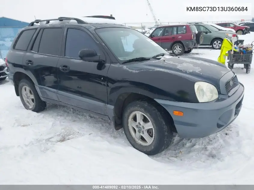 2003 Hyundai Santa Fe Gls/Lx VIN: KM8SC73D13U360684 Lot: 41489092