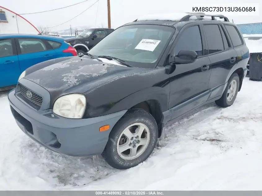 2003 Hyundai Santa Fe Gls/Lx VIN: KM8SC73D13U360684 Lot: 41489092