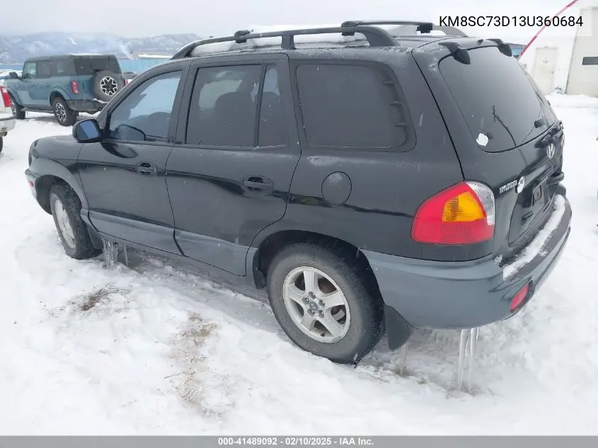 2003 Hyundai Santa Fe Gls/Lx VIN: KM8SC73D13U360684 Lot: 41489092