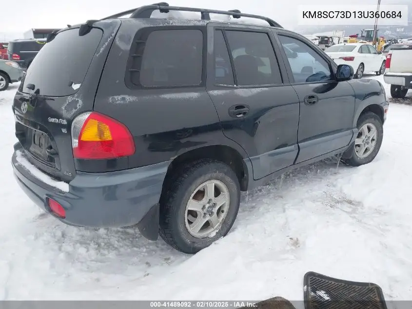 2003 Hyundai Santa Fe Gls/Lx VIN: KM8SC73D13U360684 Lot: 41489092