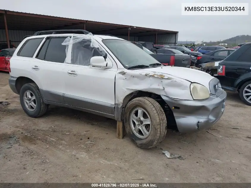 2003 Hyundai Santa Fe Gls/Lx VIN: KM8SC13E33U520344 Lot: 41528796