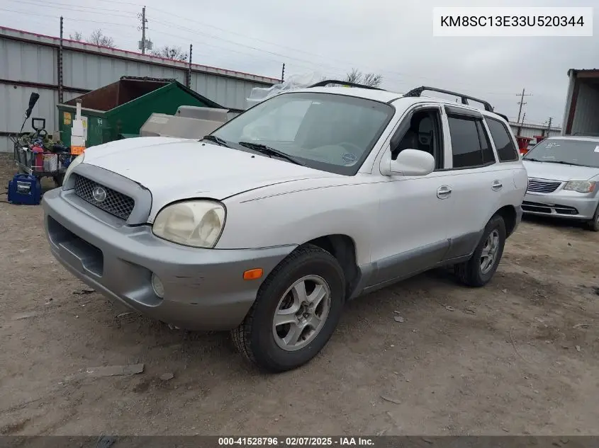 2003 Hyundai Santa Fe Gls/Lx VIN: KM8SC13E33U520344 Lot: 41528796