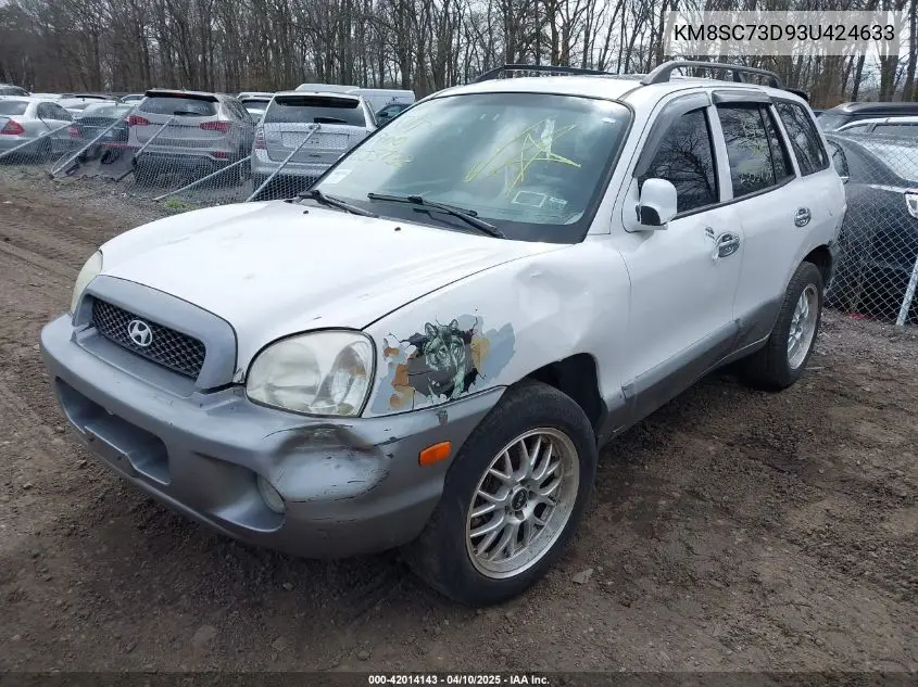 2003 Hyundai Santa Fe Gls/Lx VIN: KM8SC73D93U424633 Lot: 42014143