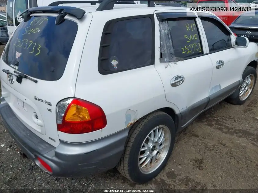 2003 Hyundai Santa Fe Gls/Lx VIN: KM8SC73D93U424633 Lot: 42014143