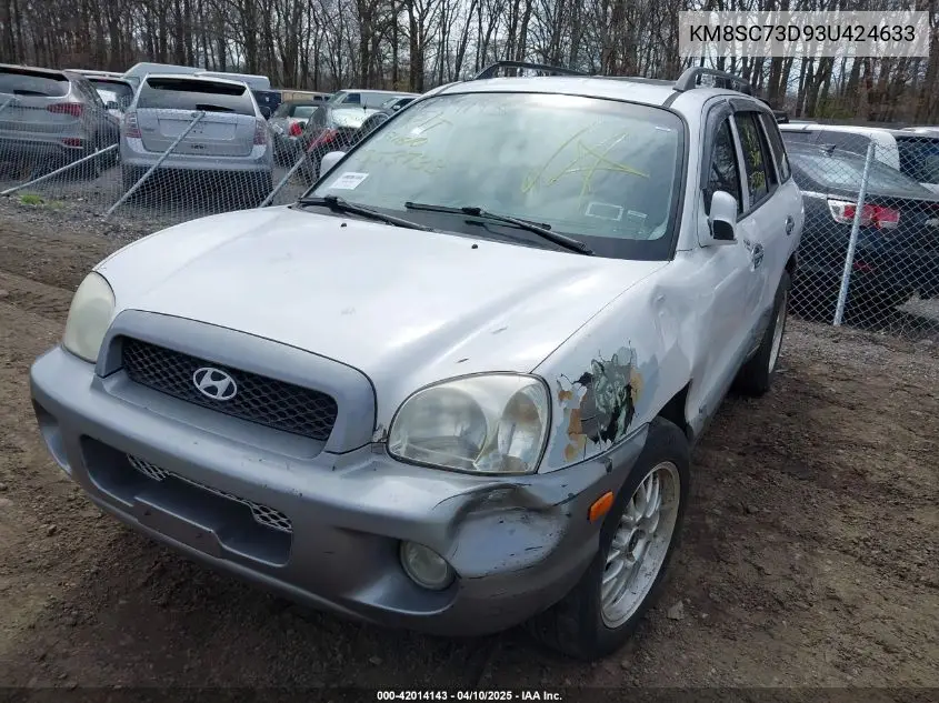 2003 Hyundai Santa Fe Gls/Lx VIN: KM8SC73D93U424633 Lot: 42014143