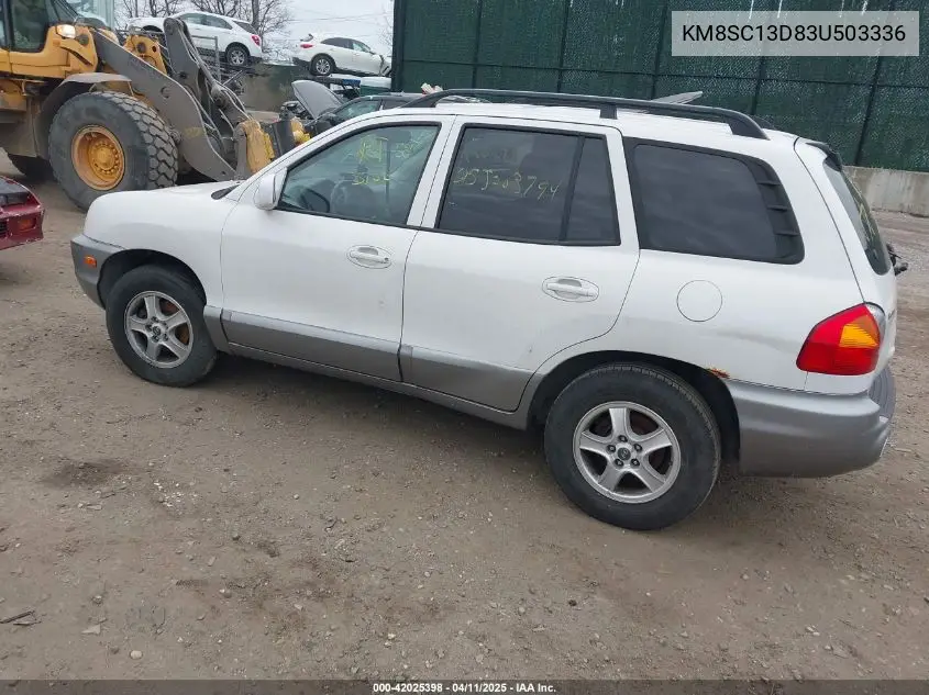 2003 Hyundai Santa Fe Gls/Lx VIN: KM8SC13D83U503336 Lot: 42025398
