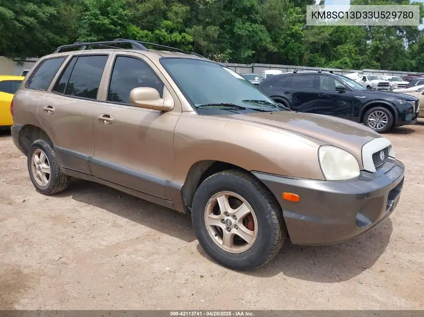 2003 Hyundai Santa Fe Gls/Lx VIN: KM8SC13D33U529780 Lot: 42113741