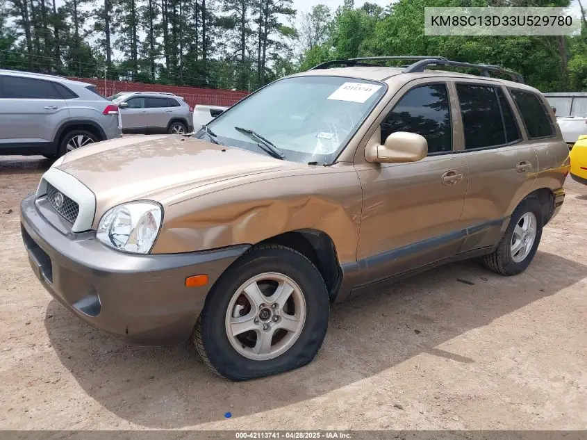 2003 Hyundai Santa Fe Gls/Lx VIN: KM8SC13D33U529780 Lot: 42113741