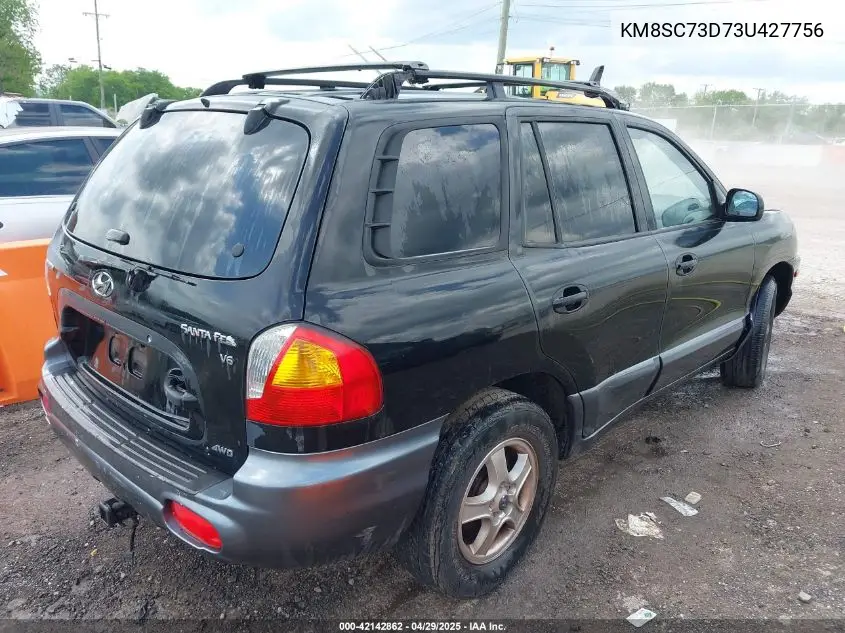2003 Hyundai Santa Fe Gls/Lx VIN: KM8SC73D73U427756 Lot: 42142862