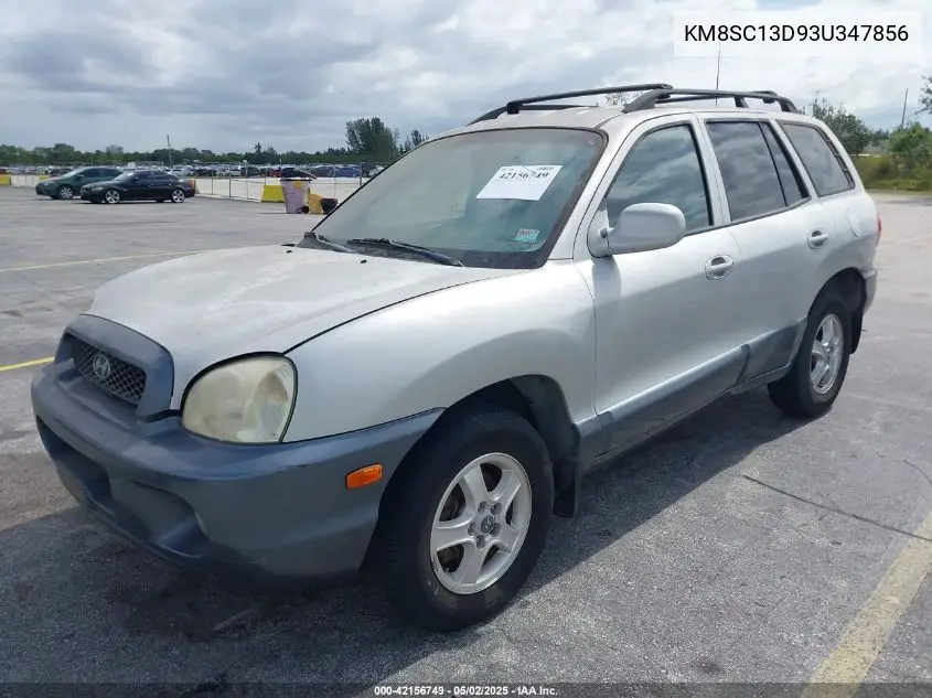 2003 Hyundai Santa Fe Gls/Lx VIN: KM8SC13D93U347856 Lot: 42156749