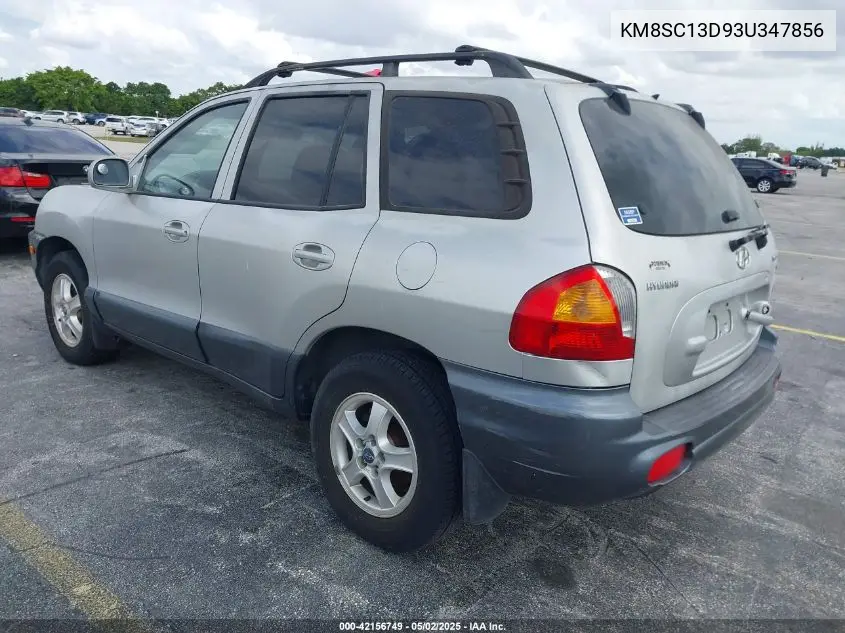 2003 Hyundai Santa Fe Gls/Lx VIN: KM8SC13D93U347856 Lot: 42156749