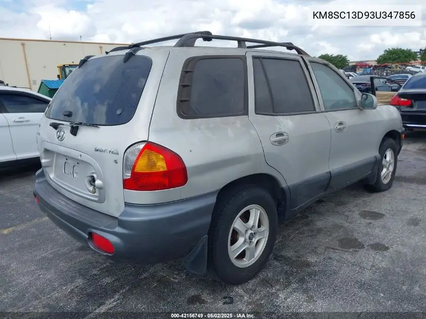 2003 Hyundai Santa Fe Gls/Lx VIN: KM8SC13D93U347856 Lot: 42156749