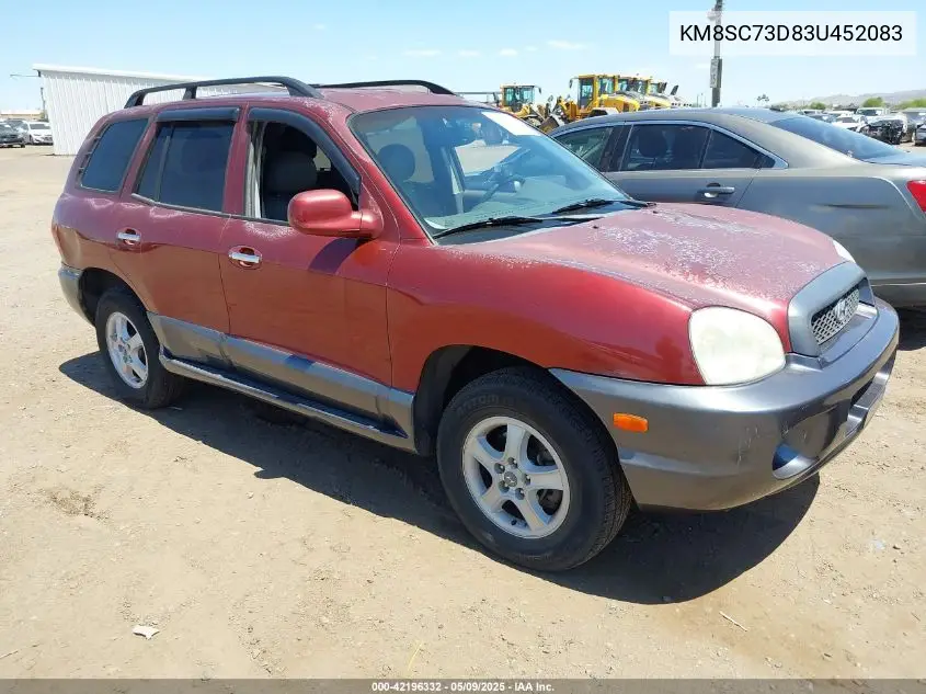 2003 Hyundai Santa Fe Gls/Lx VIN: KM8SC73D83U452083 Lot: 42196332