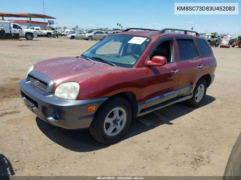 2003 Hyundai Santa Fe Gls/Lx VIN: KM8SC73D83U452083 Lot: 42196332