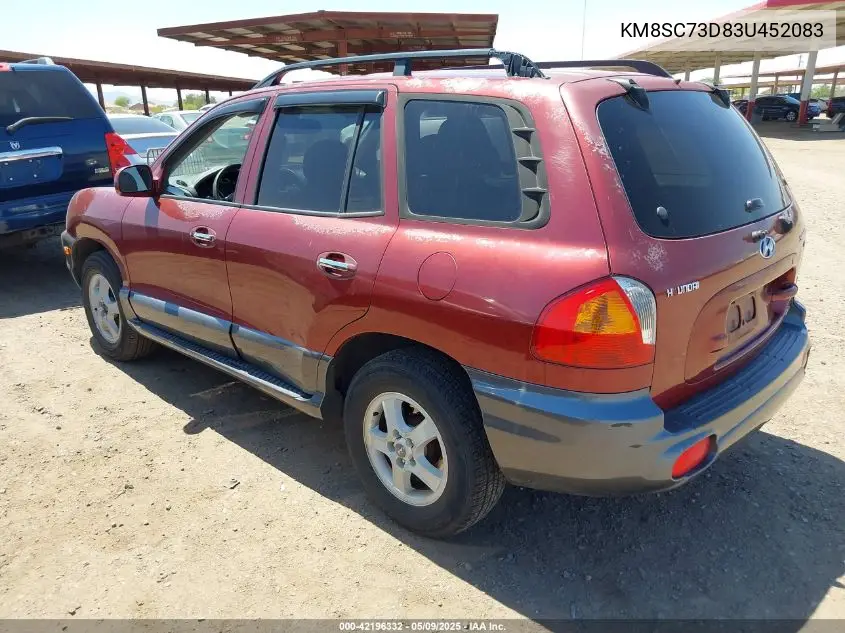 2003 Hyundai Santa Fe Gls/Lx VIN: KM8SC73D83U452083 Lot: 42196332