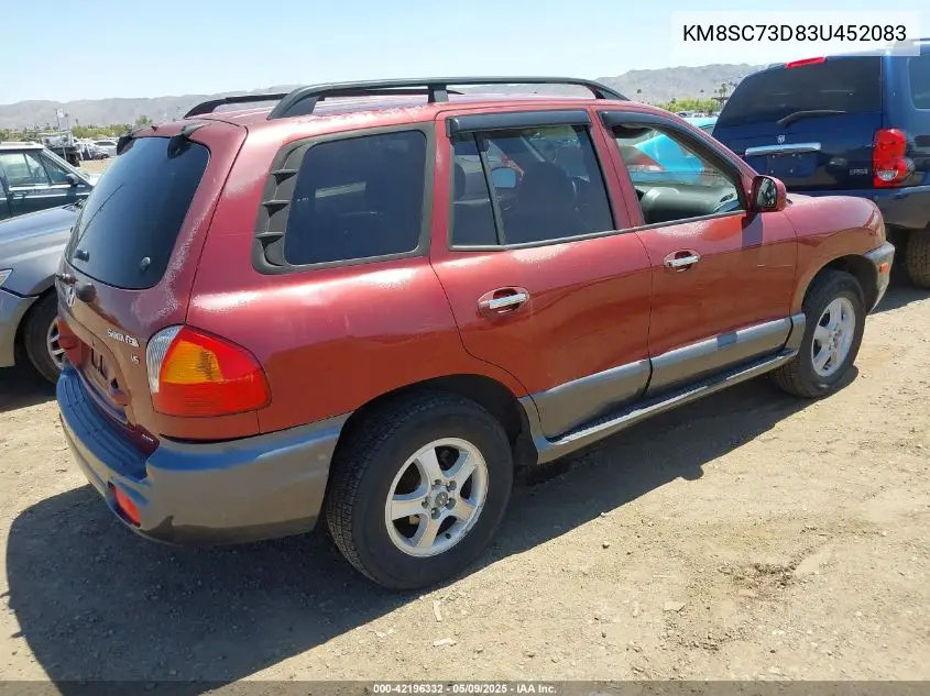 2003 Hyundai Santa Fe Gls/Lx VIN: KM8SC73D83U452083 Lot: 42196332