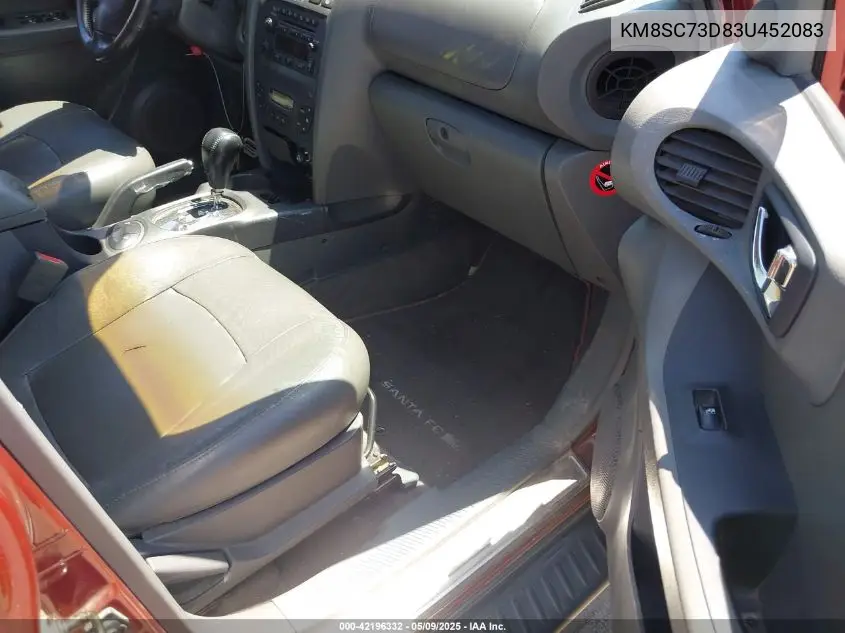 2003 Hyundai Santa Fe Gls/Lx VIN: KM8SC73D83U452083 Lot: 42196332
