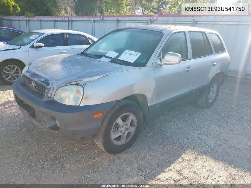 2003 Hyundai Santa Fe Gls/Lx VIN: KM8SC13E93U541750 Lot: 42200817
