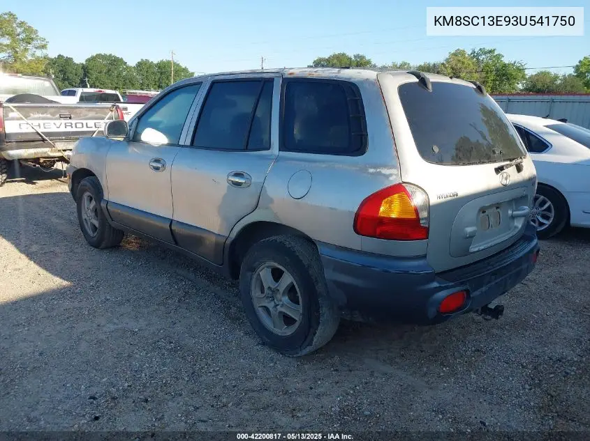 2003 Hyundai Santa Fe Gls/Lx VIN: KM8SC13E93U541750 Lot: 42200817