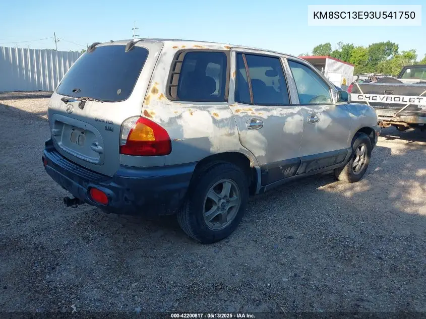 2003 Hyundai Santa Fe Gls/Lx VIN: KM8SC13E93U541750 Lot: 42200817