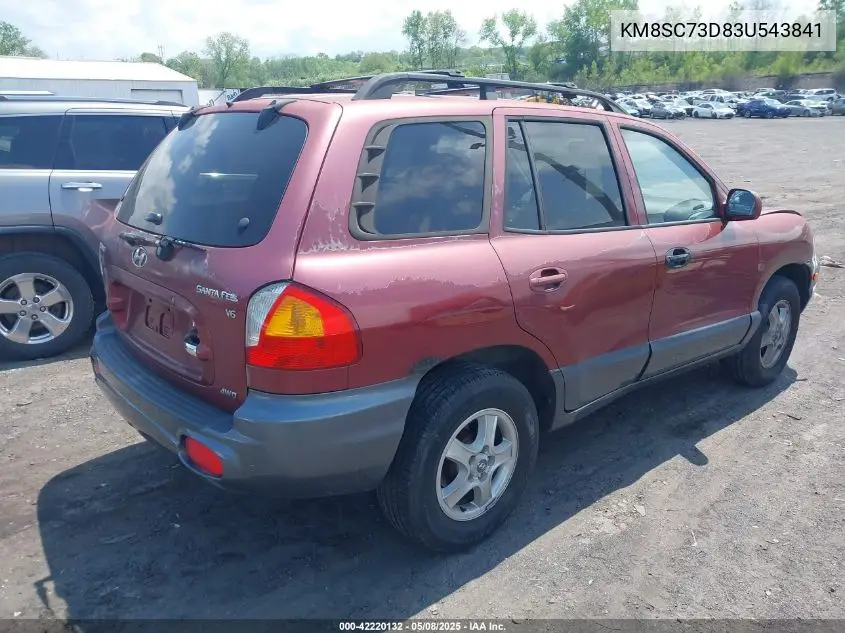 2003 Hyundai Santa Fe Gls/Lx VIN: KM8SC73D83U543841 Lot: 42220132