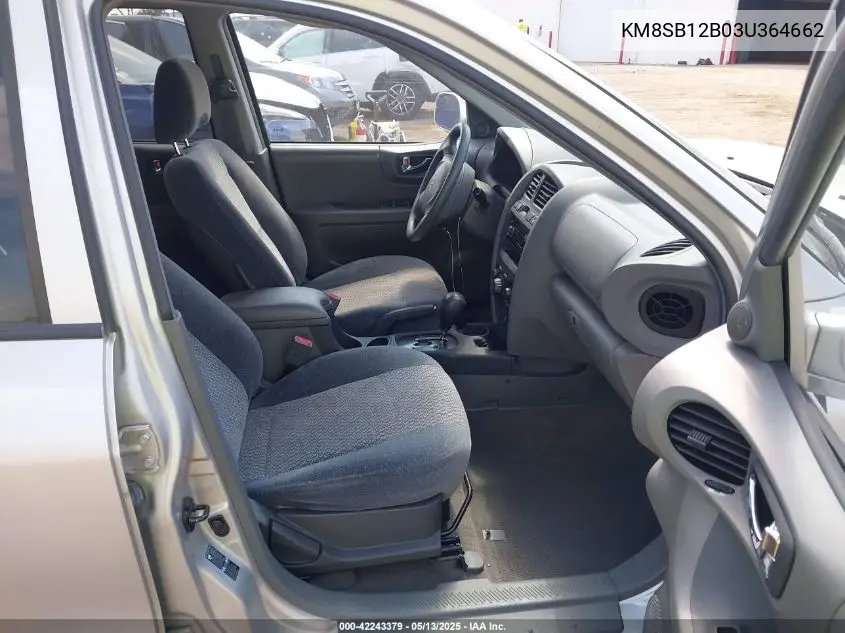 2003 Hyundai Santa Fe VIN: KM8SB12B03U364662 Lot: 42243379
